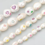 Natural Pearl Zircon Charms Hand Made Jewelry Making