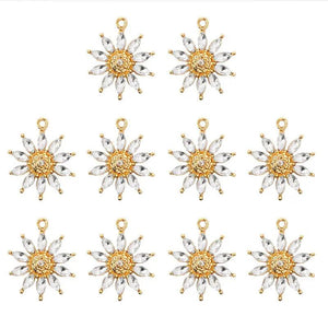 10Pcs Sunflower Charm Pendant For Earring DIY