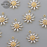 10Pcs Sunflower Charm Pendant For Earring DIY