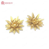 10PCS 23MM Brass 3D Multi-layer Flower Jewelry Making Supplies