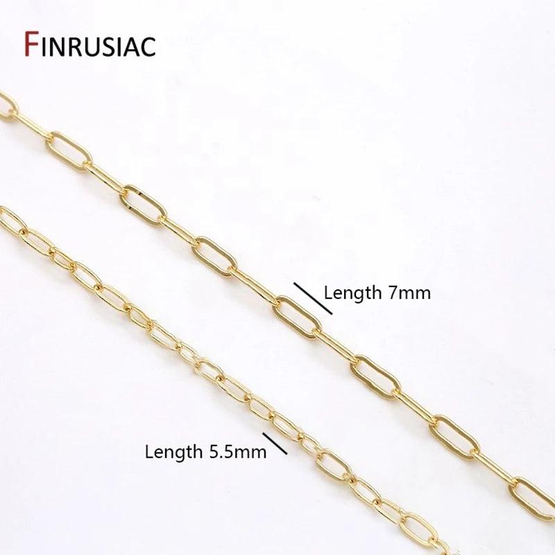 2 Types 14K Plated Oval Cable Chains DIY Jewelry Accessories