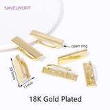 Rectangle Earring Clasp Hooks 18k Plated Metal Leverback Fasteners