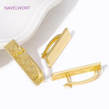 Rectangle Earring Clasp Hooks 18k Plated Metal Leverback Fasteners