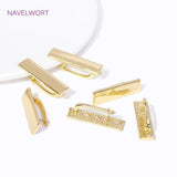 Rectangle Earring Clasp Hooks 18k Plated Metal Leverback Fasteners