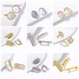 Rectangle Earring Clasp Hooks 18k Plated Metal Leverback Fasteners