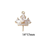 3Pcs Brass Crown Half Pin Top Drilled Pendant Charms Jewelry Accessories