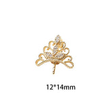 3Pcs Brass Crown Half Pin Top Drilled Pendant Charms Jewelry Accessories