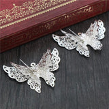 10pcs Metal Copper Rhinestone Butterfly Filigree Wraps Charm