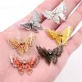 10pcs Metal Copper Rhinestone Butterfly Filigree Wraps Charm
