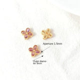Matte Zirconium Hollow Circle Oval Peach Heart Beads DIY Jewelry 2 Pcs