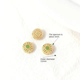 Matte Zirconium Hollow Circle Oval Peach Heart Beads DIY Jewelry 2 Pcs