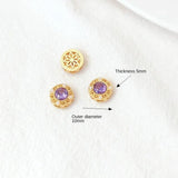 Matte Zirconium Hollow Circle Oval Peach Heart Beads DIY Jewelry 2 Pcs