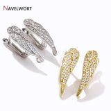 18K Zircon Feather Angle Wing Earring Hooks DIY Earrings