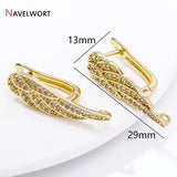 18K Zircon Feather Angle Wing Earring Hooks DIY Earrings