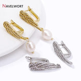 18K Zircon Feather Angle Wing Earring Hooks DIY Earrings