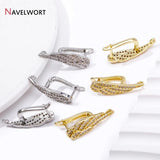 18K Zircon Feather Angle Wing Earring Hooks DIY Earrings