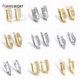 18K Zircon Feather Angle Wing Earring Hooks DIY Earrings