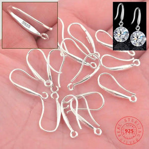 100Pcs 925 Sterling Silver Ear Hook Earwires for Jewelry Making
