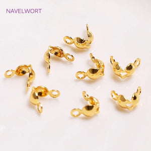 Thickened 14k/18k Plated 4MM Double-Cup Bead Tip Crimp Cover