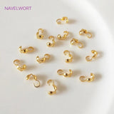 Thickened 14k/18k Plated 4MM Double-Cup Bead Tip Crimp Cover
