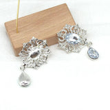 10Pcs Crystal Rhinestone Brooch DIY Wedding Invitation Card Decoration