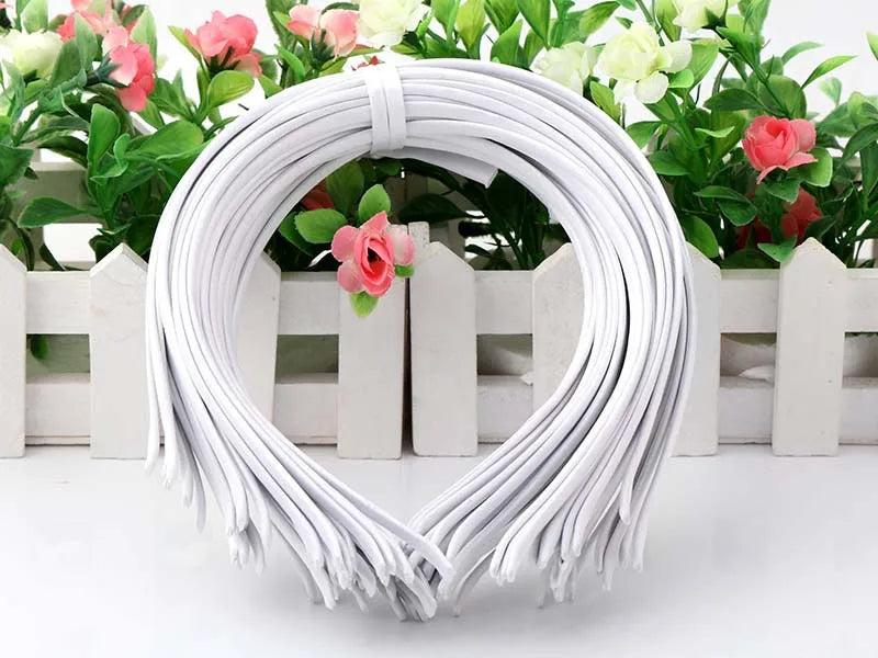 10PCS Stainless Steel Blank Headband 5mm Satin Covered Hair Accessories