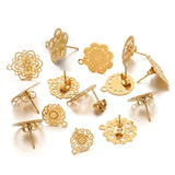 10pcs Flower Ear Studs with Earplug for Earrings DIY