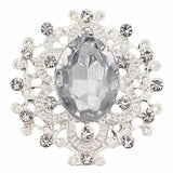 10Pcs/lot 24*28mm Rhinestone Buttons Silver DIY Wedding Scrapbooking