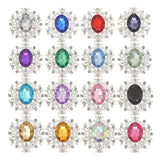10Pcs/lot 24*28mm Rhinestone Buttons Silver DIY Wedding Scrapbooking