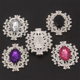 10Pcs/lot 24*28mm Rhinestone Buttons Silver DIY Wedding Scrapbooking