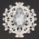 10Pcs/lot 24*28mm Rhinestone Buttons Silver DIY Wedding Scrapbooking