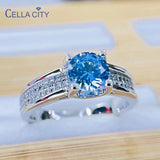 6.5mm Sea 5A Zircon Silver 925 Ring For Women Wedding