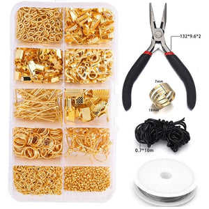 1040pcs Alloy Jewelry Findings Set Jewelry Making Tools Earring Hook Kit