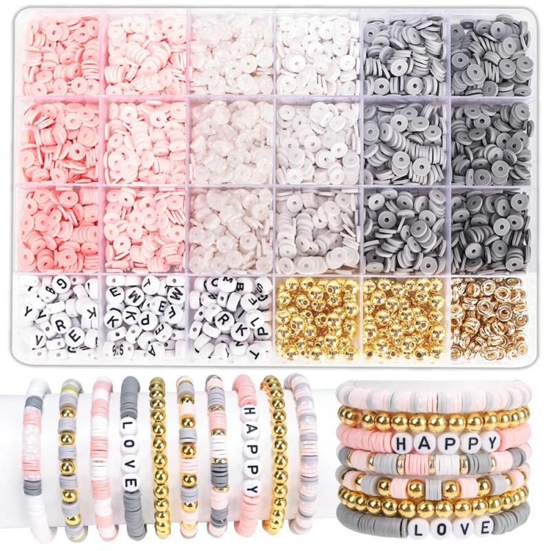 Boho Clay Beads Bracelet Kit Friendship Bracelet Making