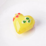 10pcs Heart Shape Patterns Lampwork Glass Beads for DIY Crafts