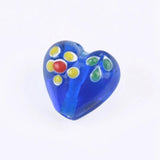10pcs Heart Shape Patterns Lampwork Glass Beads for DIY Crafts