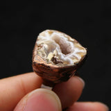 Antique Copper Natural Agates Stone Finger Rings Adjustable Raw Agat Geode Quart