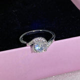 Shimmering Round Diamond Couple Ring Zircon Christmas Gift Jewelry