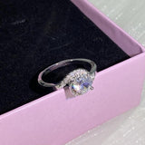 Shimmering Round Diamond Couple Ring Zircon Christmas Gift Jewelry