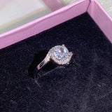 Shimmering Round Diamond Couple Ring Zircon Christmas Gift Jewelry