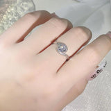 Shimmering Round Diamond Couple Ring Zircon Christmas Gift Jewelry