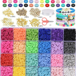 3600PCS DIY Polymer Clay Bead Set Rainbow Chip Beads 6MM