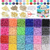 3600PCS DIY Polymer Clay Bead Set Rainbow Chip Beads 6MM