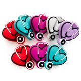 10pcs Silicone Beads Stethoscop Teether Chewing Teeth DIY Nipple Chain Jewelry