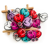 10pcs Silicone Beads Stethoscop Teether Chewing Teeth DIY Nipple Chain Jewelry