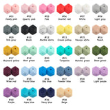 Kovict 20pcs Hexagon Silicone Beads 14mm DIY Jewelry Making Bulk