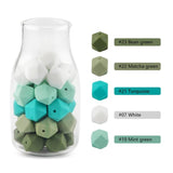 Kovict 20pcs Hexagon Silicone Beads 14mm DIY Jewelry Making Bulk