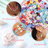 Polymer Clay Beads Kit Charms Elastic Cord Lobster Clasp Box for DIY Bracelet