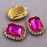 Rose Red Rhinestone Crystal Button for Wedding Dress