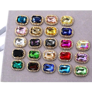 Rose Red Rhinestone Crystal Button for Wedding Dress